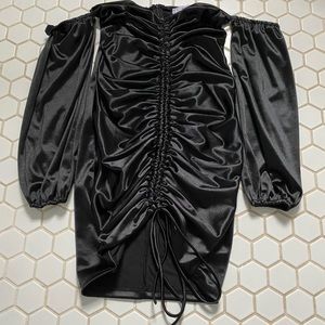 Black dress with front tie. worn once.